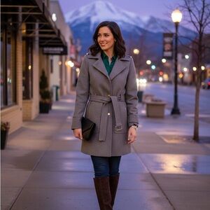 Michael Kors Gray Wool Coat